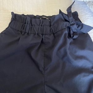 High waisted paper bag pants